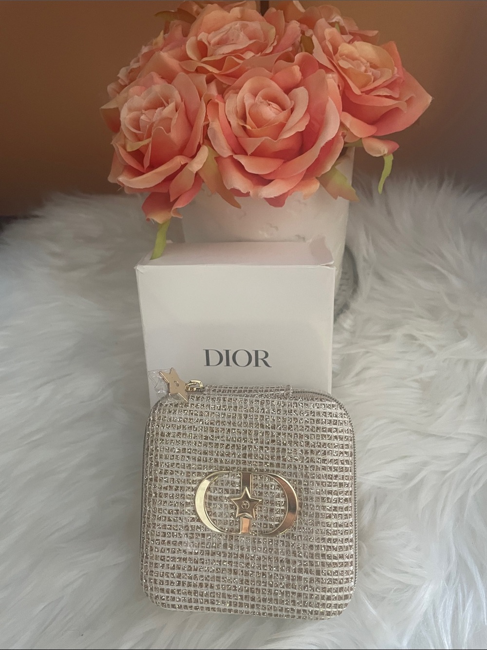 Dior Crystal Mesh Mini Bag - Silver and Gold